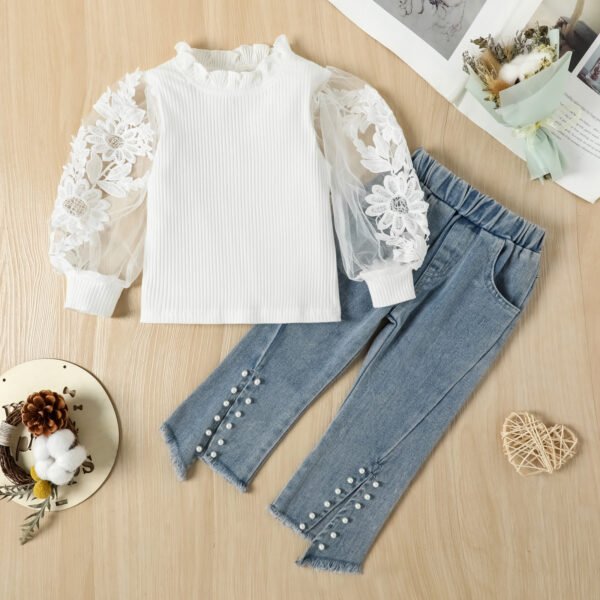Liuliukd|3D Flower Clothing For Girls-White-Kids