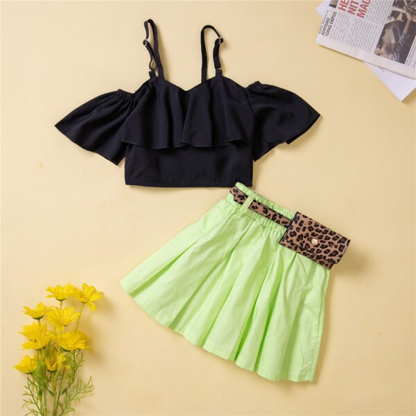 Liuliukd|Backless Suit Girls Clothing-Black-Kids