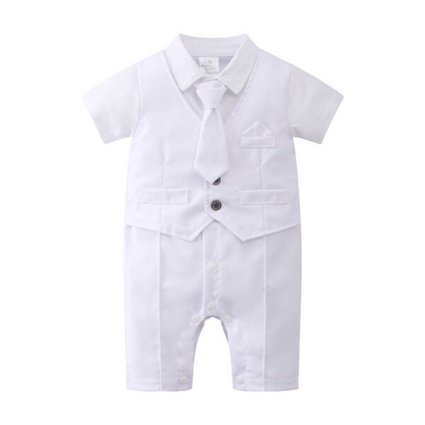 Liuliukd|Baptism Boy Rompers-White-Baby