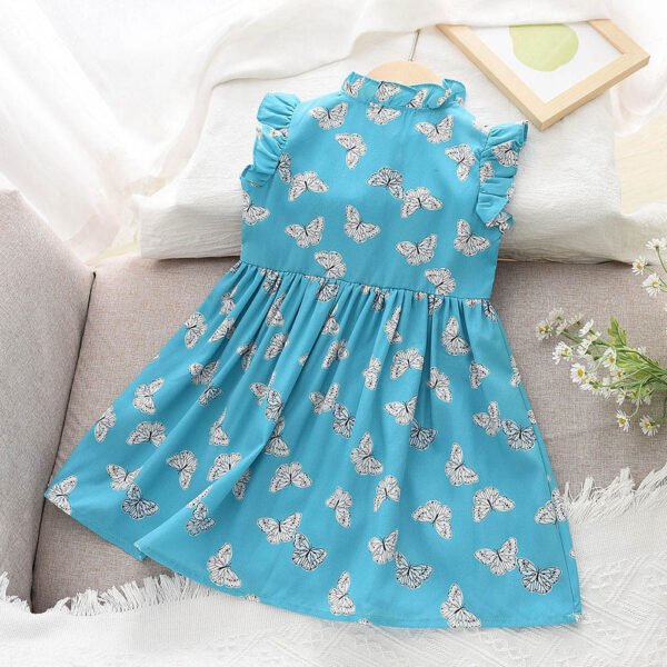 Liuliukd|Butterfly Girls Dresses-Blue-Kids