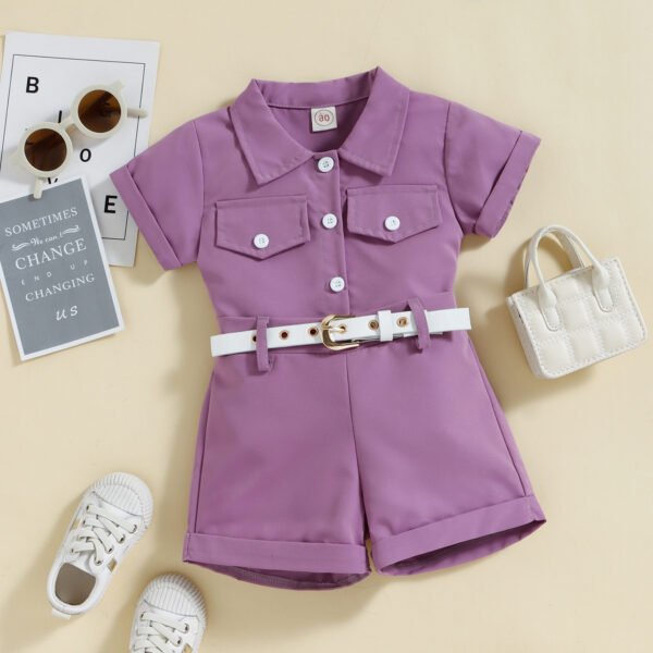 Liuliukd|Candy Color Kids Outfits-Purple-Kids