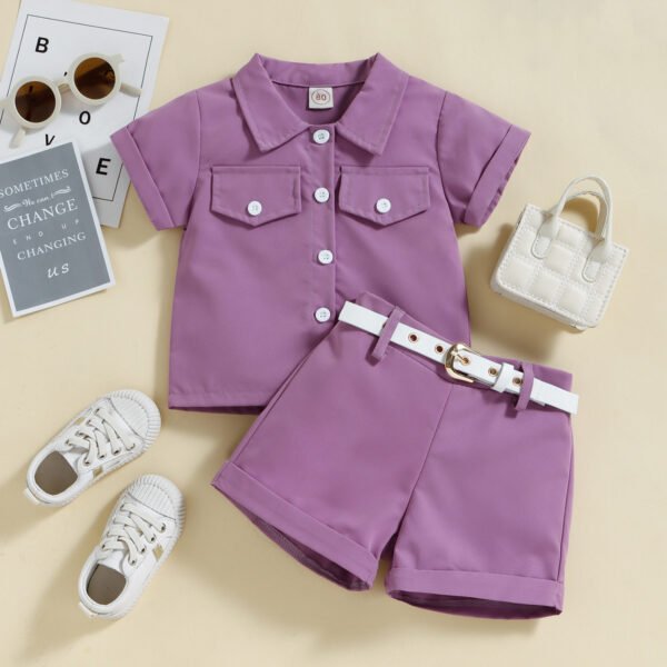 Liuliukd|Candy Color Kids Outfits-Purple-Kids