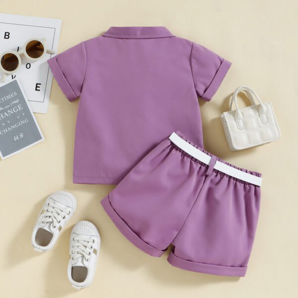 Liuliukd|Candy Color Kids Outfits-Purple-Kids