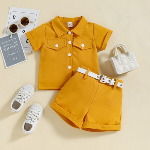 Liuliukd|Candy Color Kids Outfits-Yellow-Kids