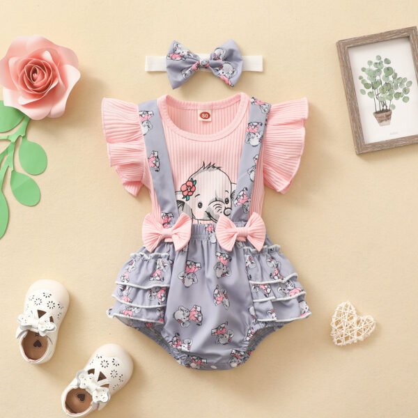 Liuliukd|Cartoon Plaid Baby Girl Outfits-Pink-Baby