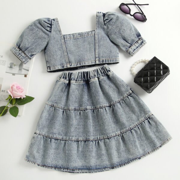 Liuliukd|Denim Toddler Girls Clothing-Blue-Kids