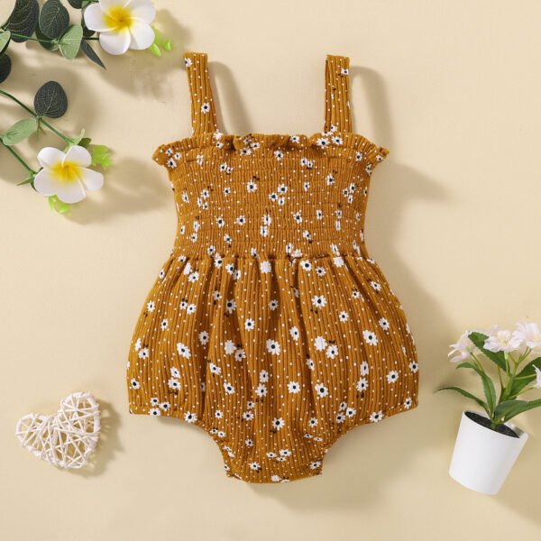 Liuliukd|Floral Baby Overalls-Brown-Baby