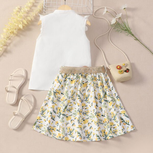 Liuliukd|Floral Embroidered Children Suit-Yellow-Teenager