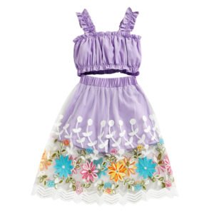 Liuliukd|Floral Lace Patchwork Girls Clothes-Kids