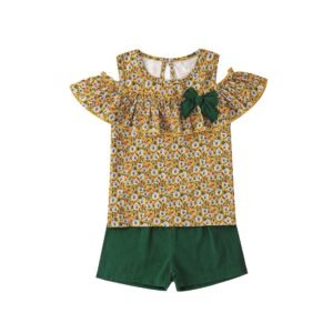 Liuliukd|Floral Off Shoulder Kids Sets Two Piece-Kids