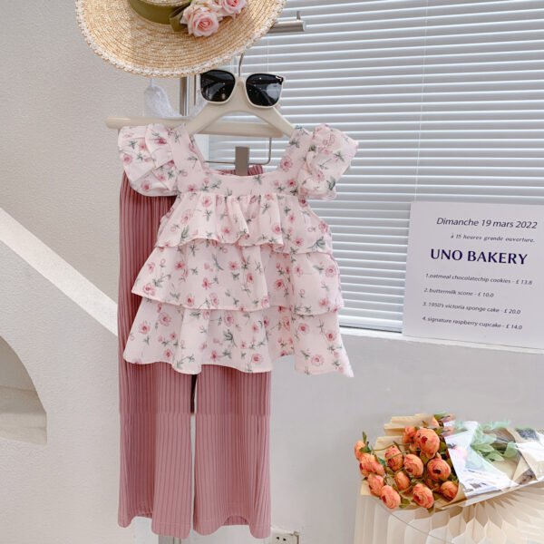 Liuliukd|Floral Wholesale Kids Clothing-Pink-Kids