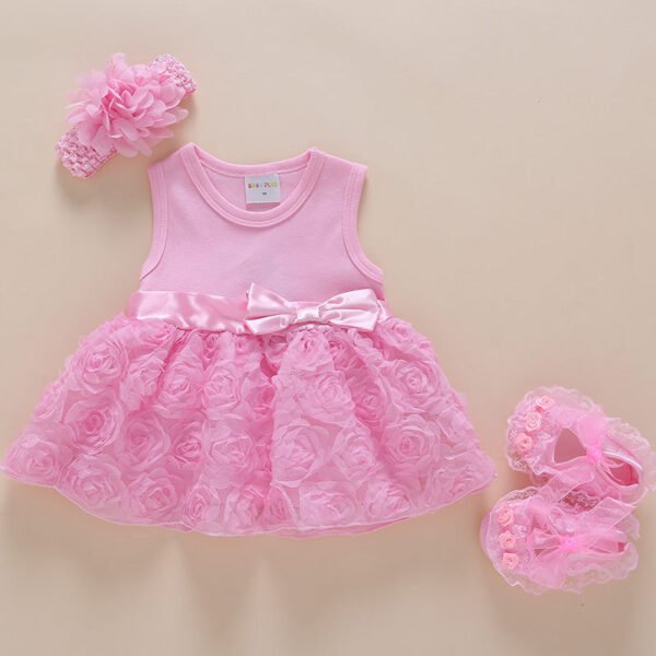 Liuliukd|Flower Baby Girl Dresses-Pink-Baby