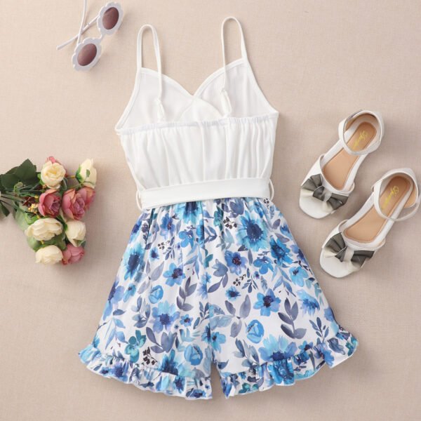 Liuliukd|Flower Girls Jumpsuits-Blue-Teenager