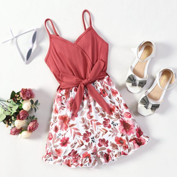 Liuliukd|Flower Girls Jumpsuits-Red-Teenager