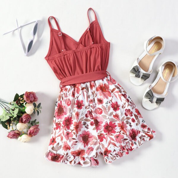 Liuliukd|Flower Girls Jumpsuits-Red-Teenager