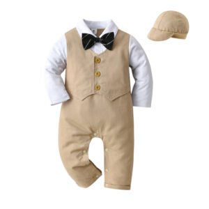 Liuliukd|Fomal Boy Rompers-Khaki-Baby