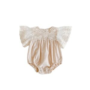 Liuliukd|Lace Stitching Romper Newborn Baby Clothes-Baby