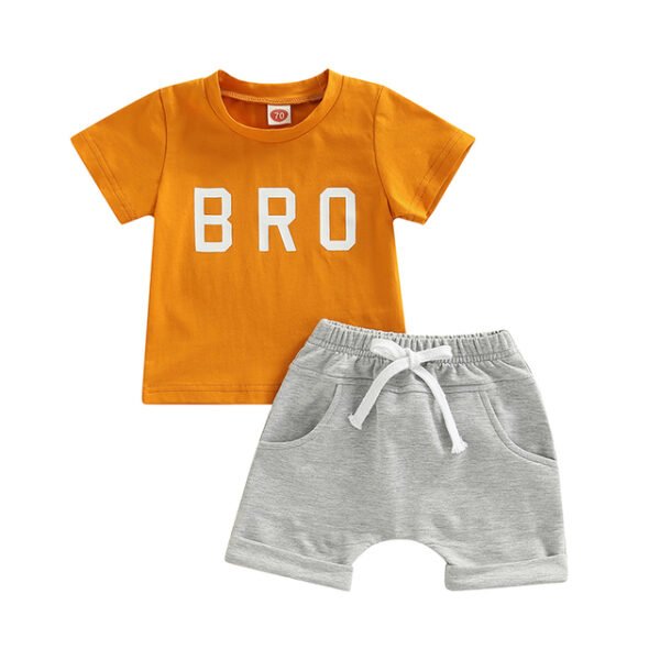 Liuliukd|Letter Boys Clothing Sets-Orange-Kids