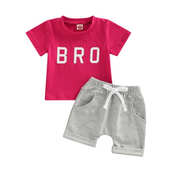 Liuliukd|Letter Boys Clothing Sets-Pink-Kids