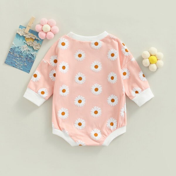 Liuliukd|Long Sleeve Floral Baby Rompers-Pink-Baby