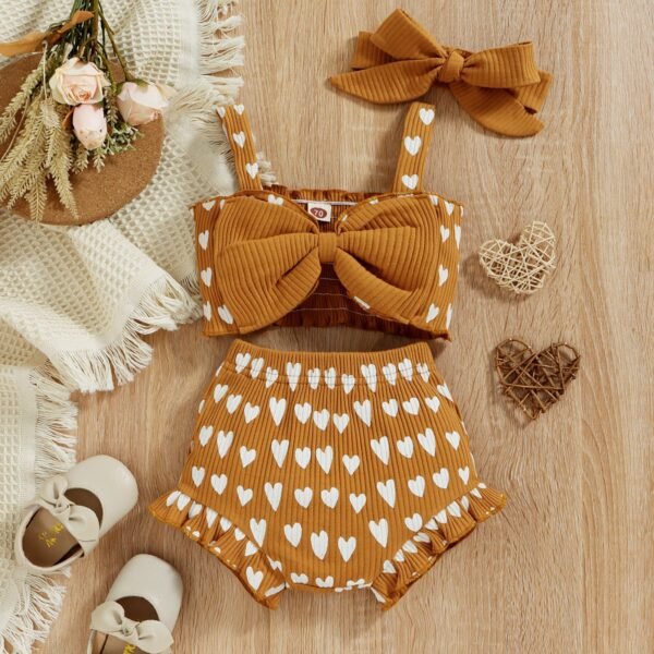 Liuliukd|Love Heart Baby Outfits-Brown-Baby