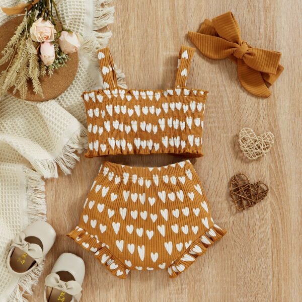 Liuliukd|Love Heart Baby Outfits-Brown-Baby