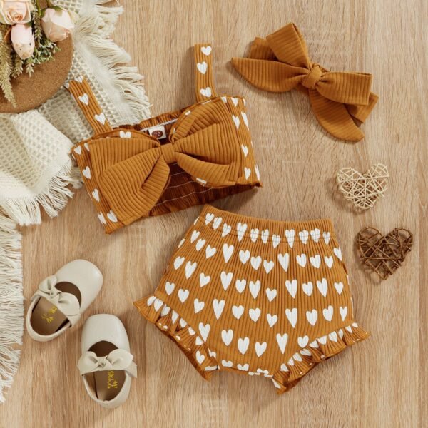 Liuliukd|Love Heart Baby Outfits-Brown-Baby