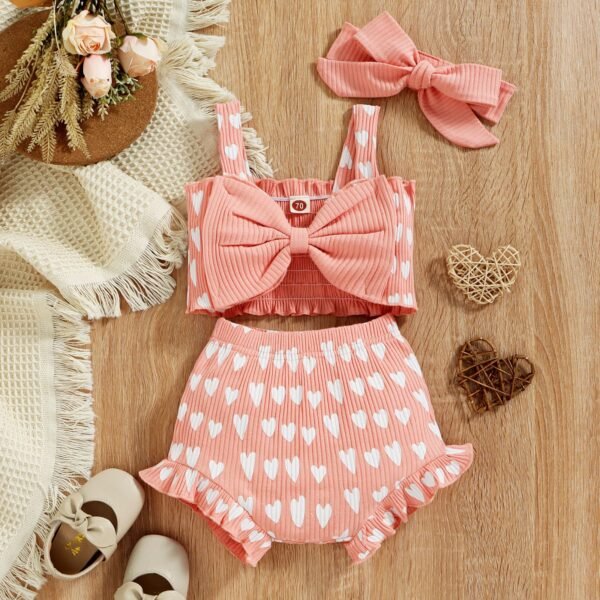 Liuliukd|Love Heart Baby Outfits-Pink-Baby