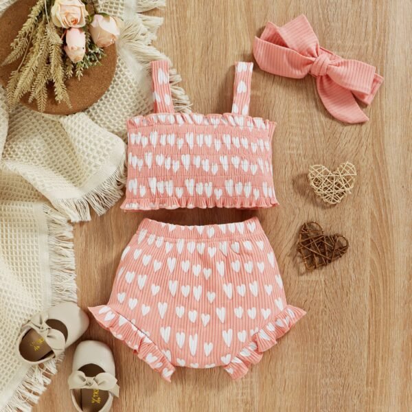 Liuliukd|Love Heart Baby Outfits-Pink-Baby