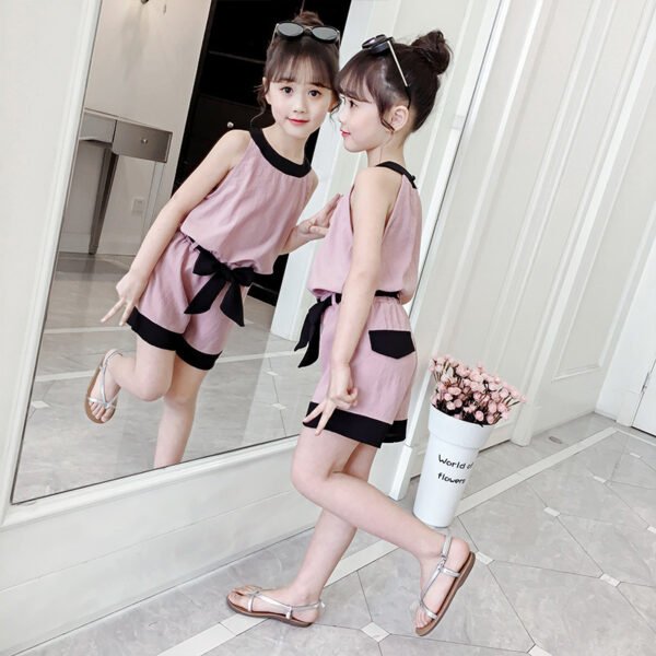 Liuliukd|Patchwork Kids Outfits-Pink-Teenager