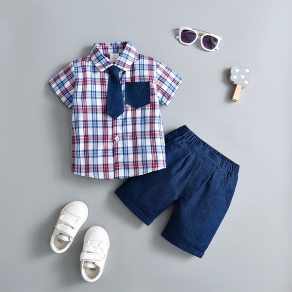 Liuliukd|Plaid Baby Boy Clothes-Red-Kids