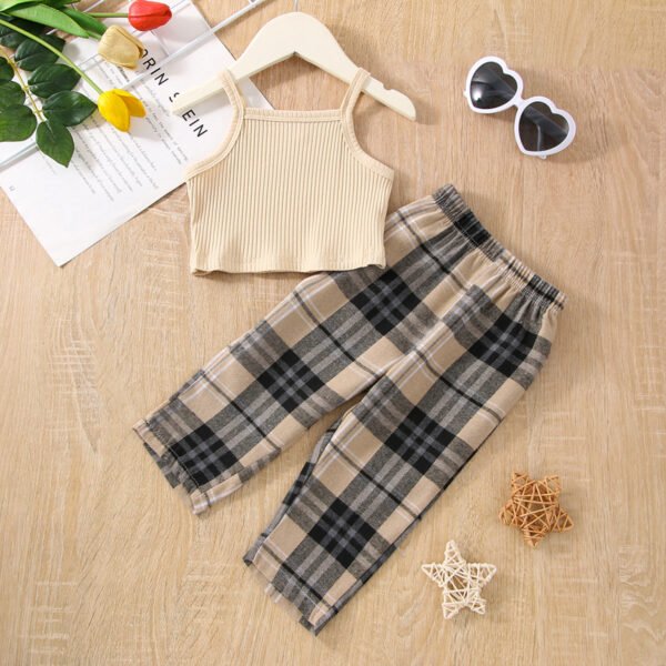 Liuliukd|Plaid Children Suit-Beige-Kids