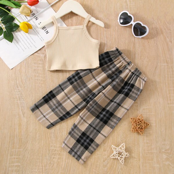 Liuliukd|Plaid Children Suit-Beige-Kids