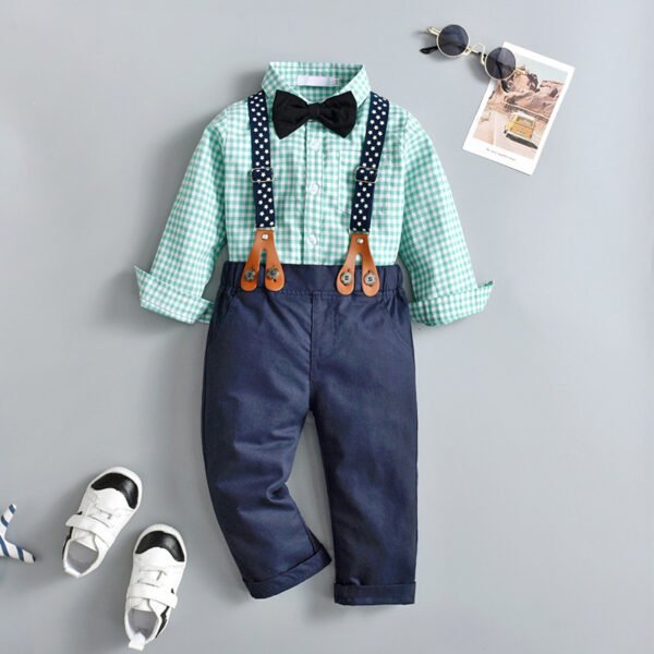 Liuliukd|Plaid Clothing Boys-Green-Baby