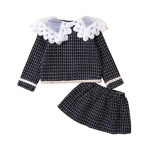 Liuliukd|Plaid Girl Clothes Sets-Black-Kids