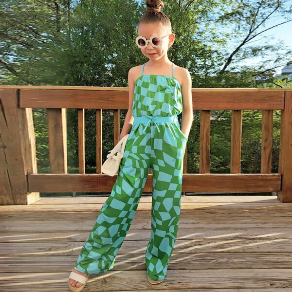 Liuliukd|Plaid Girls Clothing-Green-Kids
