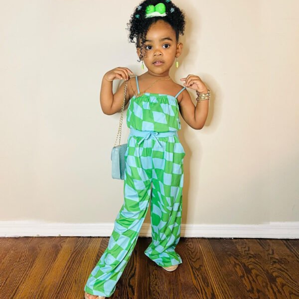 Liuliukd|Plaid Girls Clothing-Green-Kids