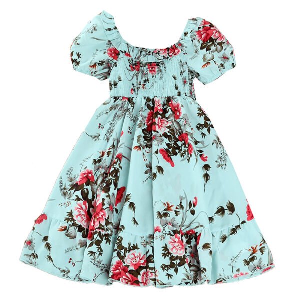 Liuliukd|Puff Sleeve Floral Kids Casual Dresses-Teenager