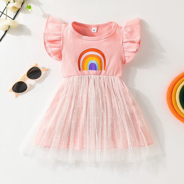 Liuliukd|Rainbow Baby Girl Dresses-Pink-Kids