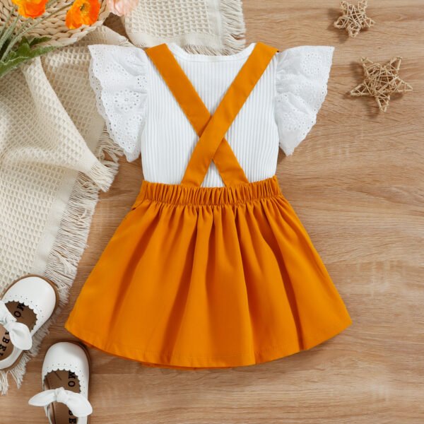 Liuliukd|Romper Suspender Skirt Baby Clothes Set-Yellow-Baby