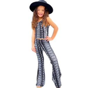 Liuliukd|Snake Print Vest Flared Pants Clothes For Kids-Kids