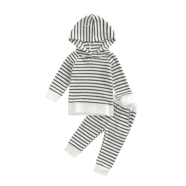 Liuliukd|Stripe Hooded Baby Clothing-Baby