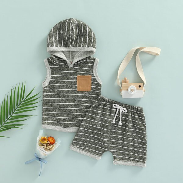 Liuliukd|Stripe Hooded Boys Clothing-Green-Kids