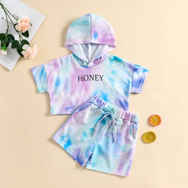 Liuliukd|Tie Dye Hooded Clothes For Children-Blue-Kids