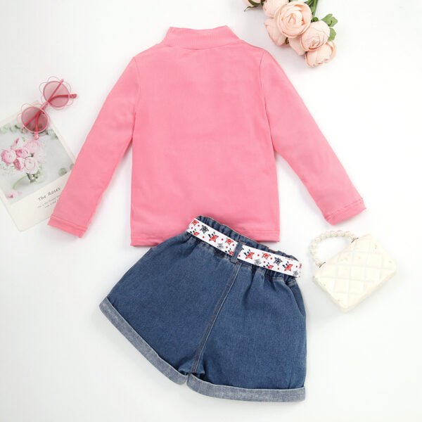 Liuliukd|Turtleneck Kids Clothing-Pink-Kids