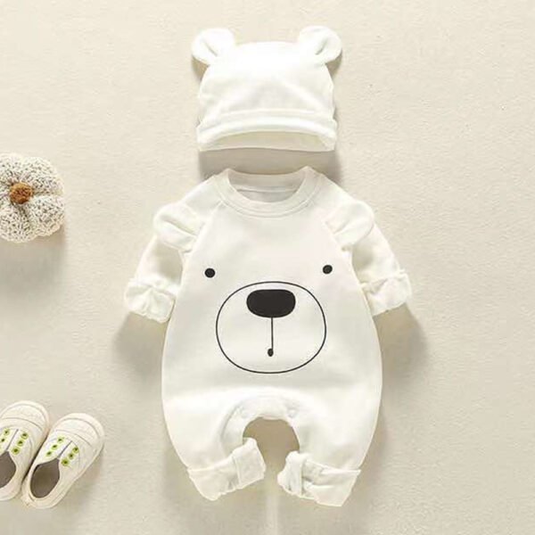 Liuliukd|Long Sleeve Bear Newborn Baby Clothes-White-Baby