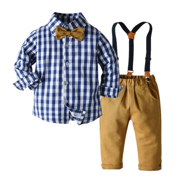 Liuliukd|Plaid Shirt Overalls Boys Clothing Sets-Kids