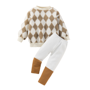 Liuliukd|Fleece Checkerboard Print Kids Clothing Girls-Kids