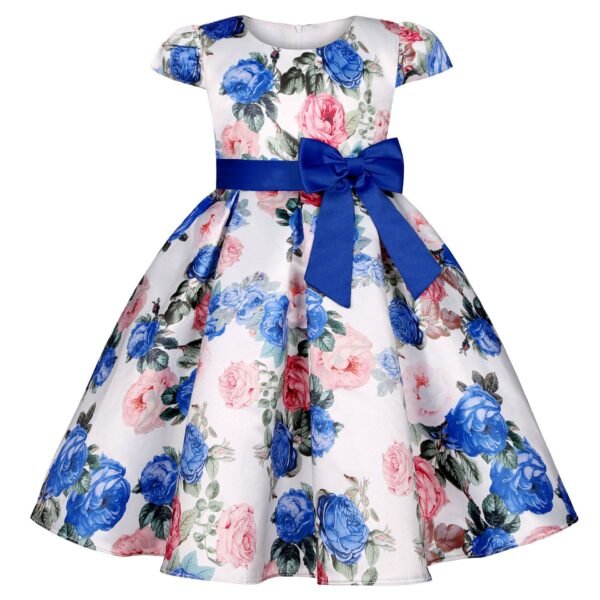 Liuliukd|Flower Kids Dresses For Girls-Blue-Kids