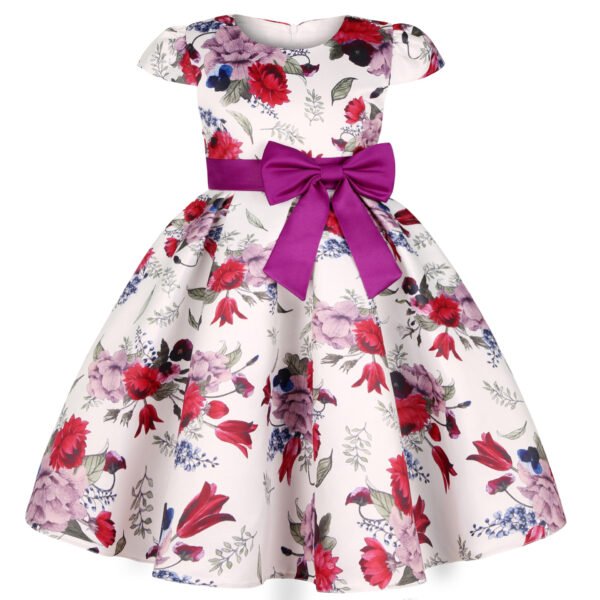Liuliukd|Flower Kids Dresses For Girls-Purple-Kids